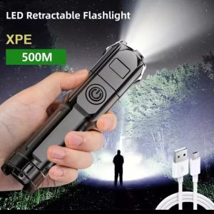 Super Heldere Led Zaklamp Multi-Functionele Oplaadbare Zaklamp Zoom 3 Modi Long Shot Abs Waterdicht Sterk Licht Voor Buiten